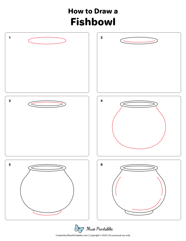 How to Draw a Fishbowl - Printable Tutorial