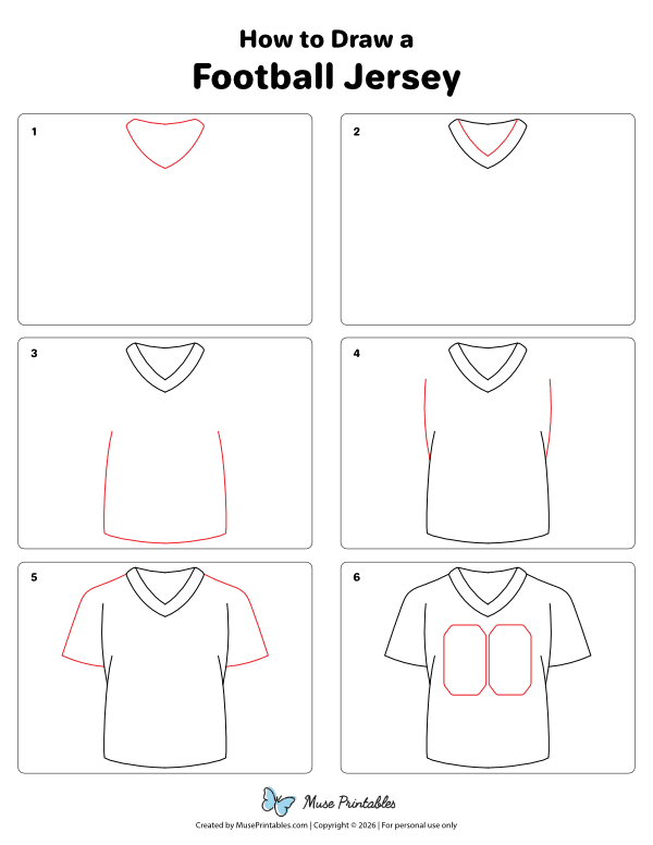 How to Draw a Football Jersey - Printable Tutorial