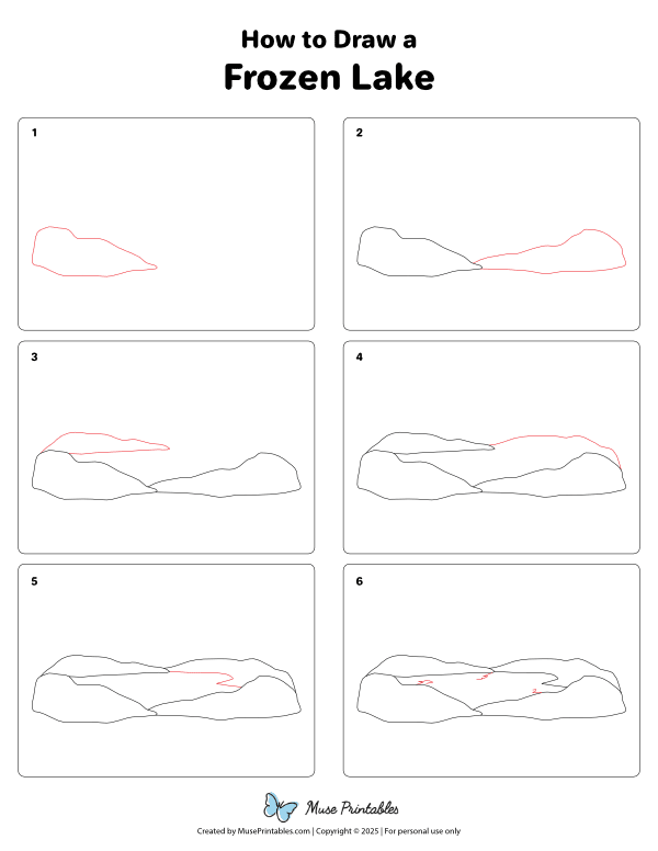 How to Draw a Frozen Lake - Printable Tutorial