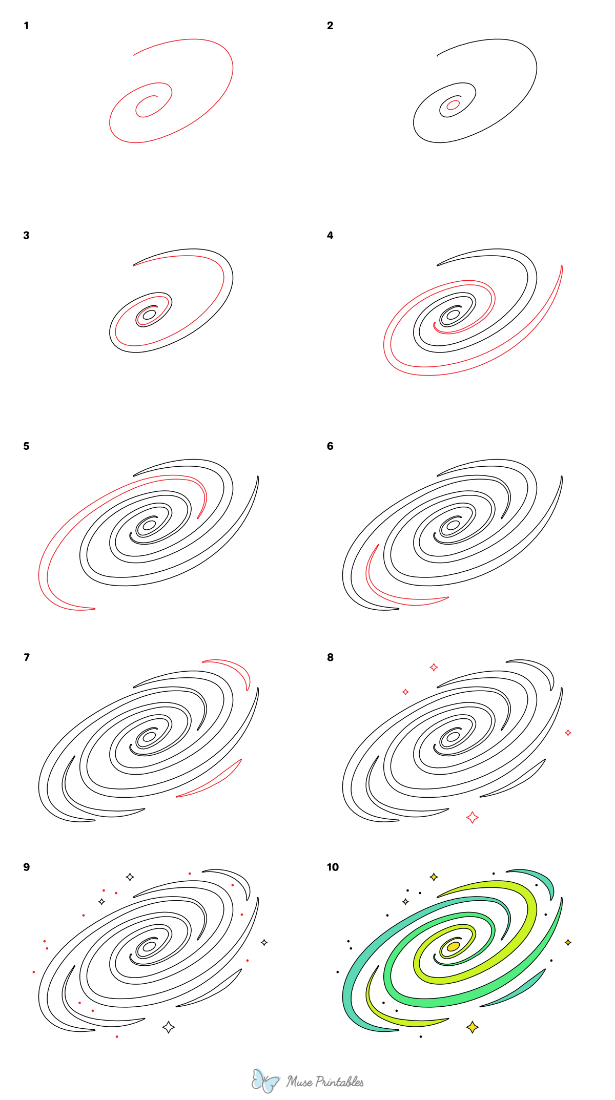 How to Draw a Galaxy - Printable Tutorial