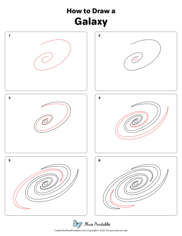 How to Draw a Galaxy - Printable Tutorial