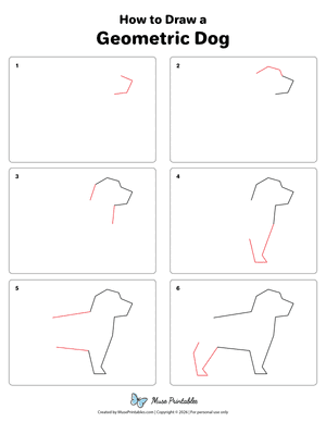 Geometric Dog Drawing Tutorial