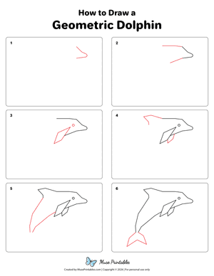 Geometric Dolphin Drawing Tutorial