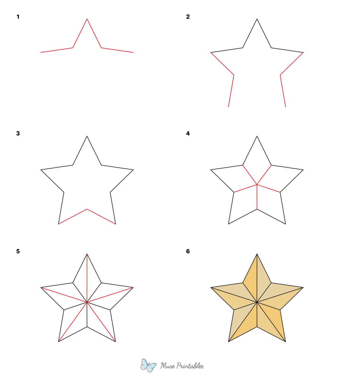 How to Draw a Geometric Star - Printable Tutorial