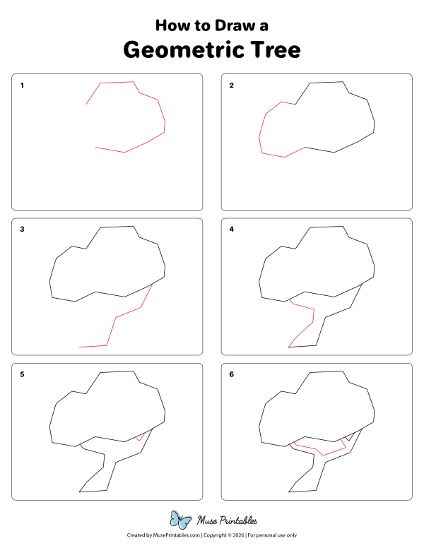 How to Draw a Geometric Tree - Printable Tutorial