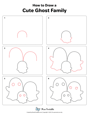 How to Draw a Ghost Family