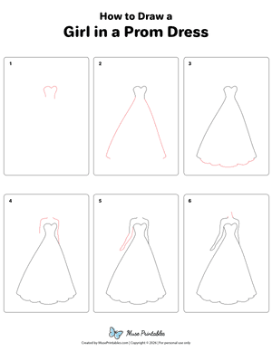 Girl in a Prom Dress Drawing Tutorial
