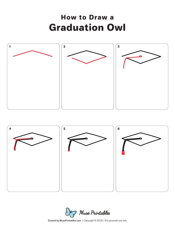 How to Draw a Graduation Owl - Printable Tutorial