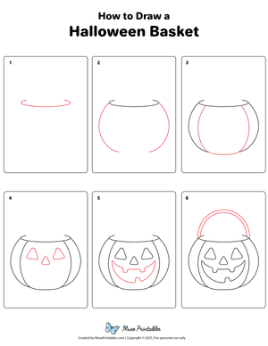 How to Draw a Halloween Basket