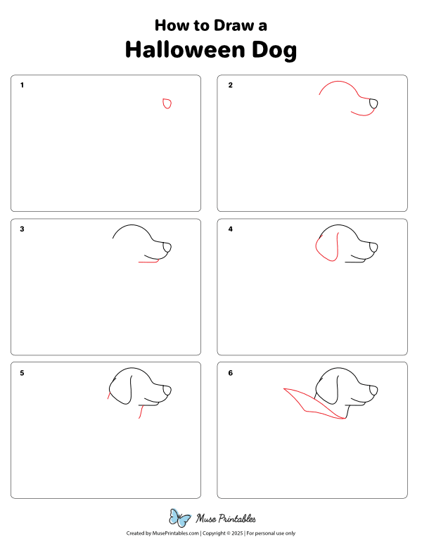 How to Draw a Halloween Dog - Printable Tutorial