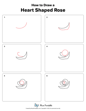 How to Draw a Heart-Shaped Rose