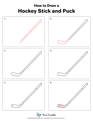 How to Draw a Hockey Stick and Puck