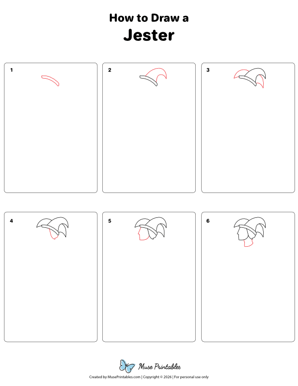 How to Draw a Jester - Printable Tutorial