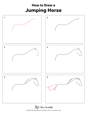 How to Draw a Jumping Horse