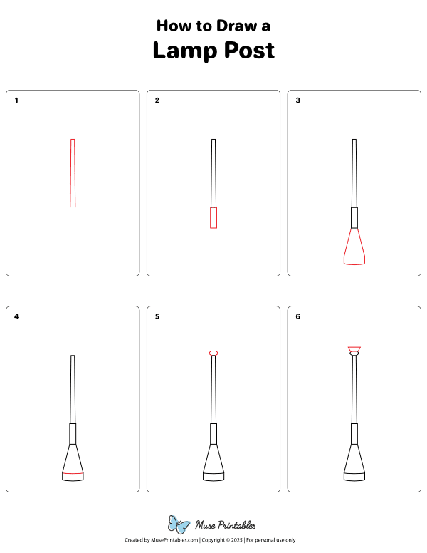 How to Draw a Lamp Post - Printable Tutorial