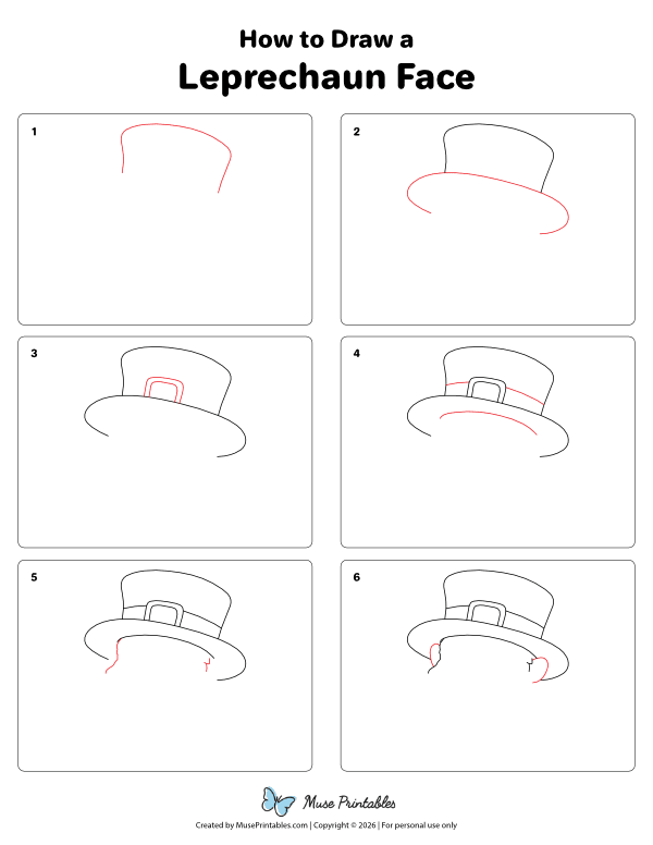 How to Draw a Leprechaun Face - Printable Tutorial