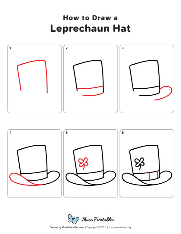 How to Draw a Leprechaun Hat - Printable Tutorial