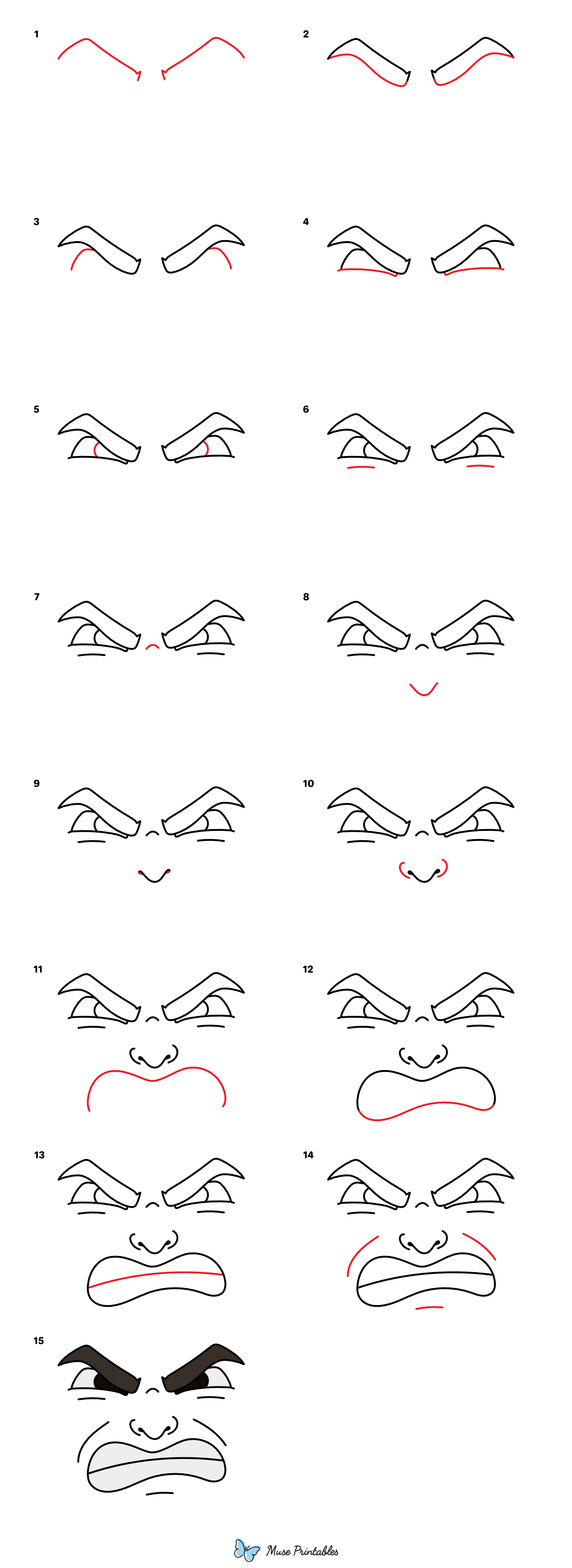How to Draw a Mad Face - Printable Tutorial