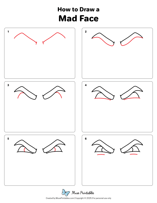 How to Draw a Mad Face - Printable Tutorial
