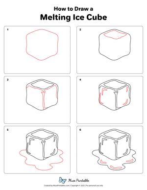 How to Draw a Melting Ice Cube