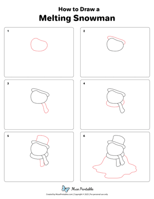 How to Draw a Melting Snowman