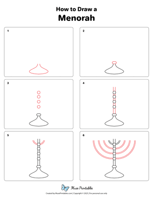 How to Draw a Menorah