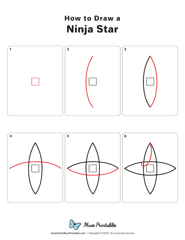 How to DRAW a NINJA STAR Easy Step by Step Drawing Ideas - YouTube
