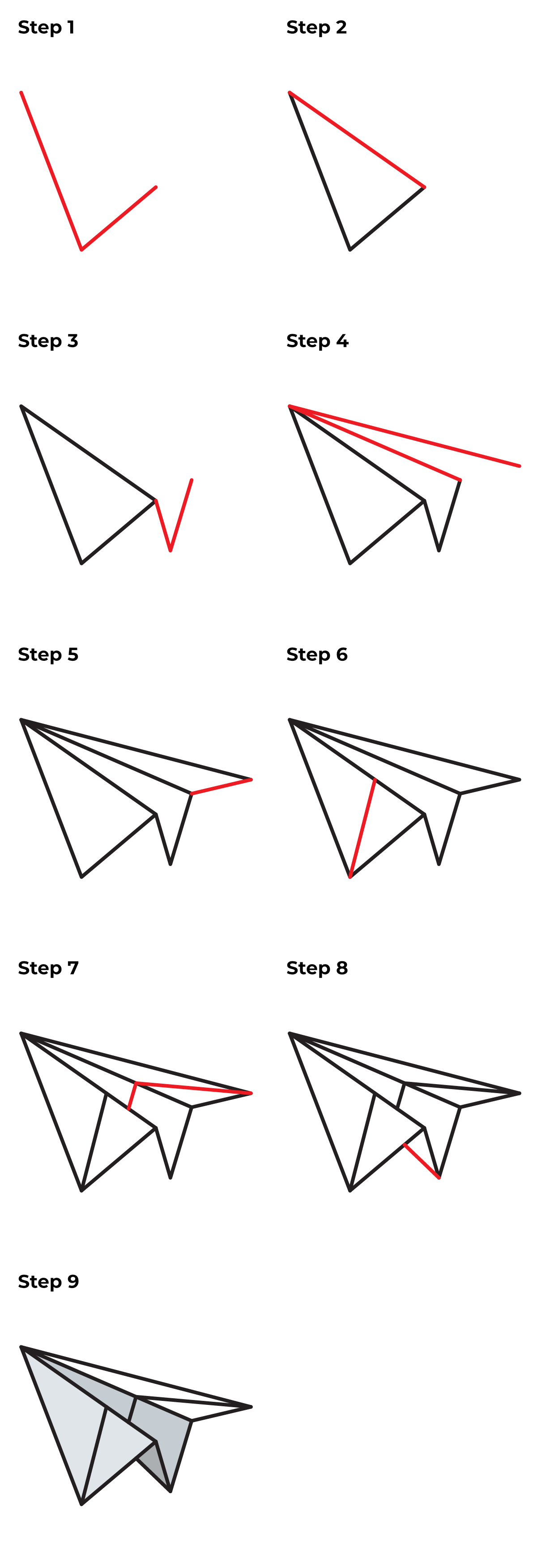 How to Draw a Paper Airplane  DrawingNow