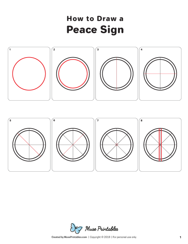 How to Draw a Peace Sign - Printable Tutorial