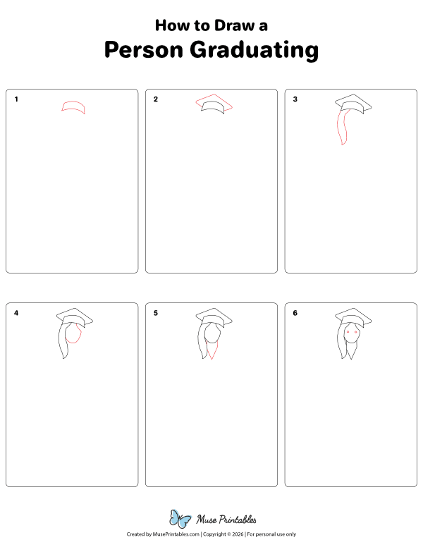 How to Draw a Person Graduating - Printable Tutorial