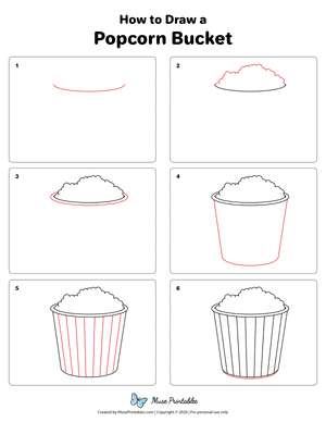 How to Draw a Popcorn Bucket