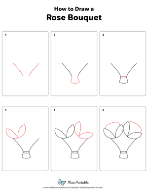 How to Draw a Rose Bouquet