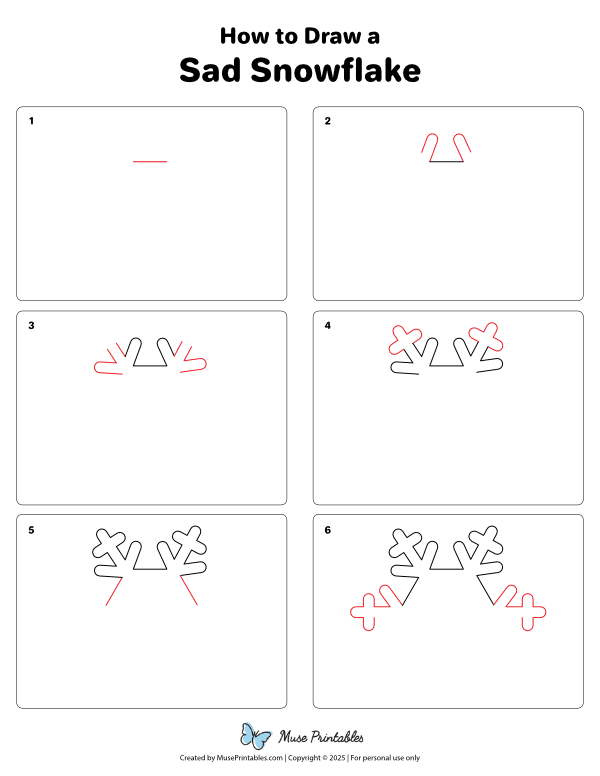 How to Draw a Sad Snowflake - Printable Tutorial