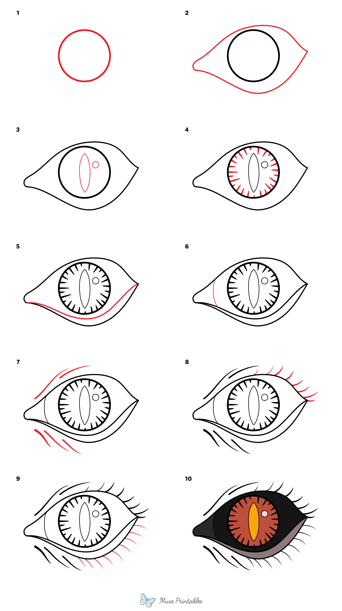 How to Draw a Scary Eye - Printable Tutorial