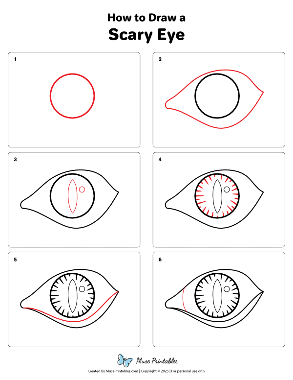 How to Draw a Scary Eye - Printable Tutorial