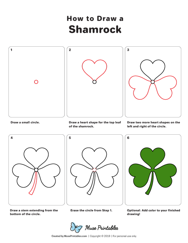 How to Draw a Shamrock - Printable Tutorial