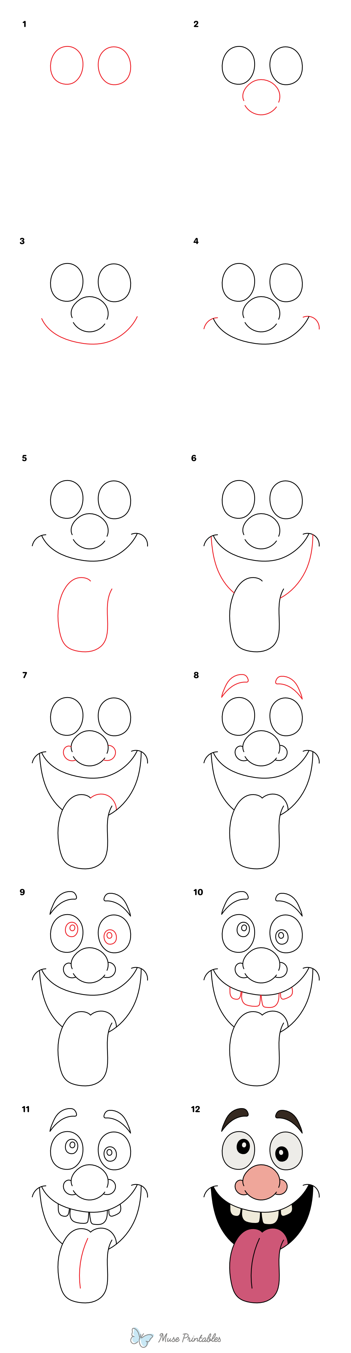 How to Draw a Silly Face - Printable Tutorial