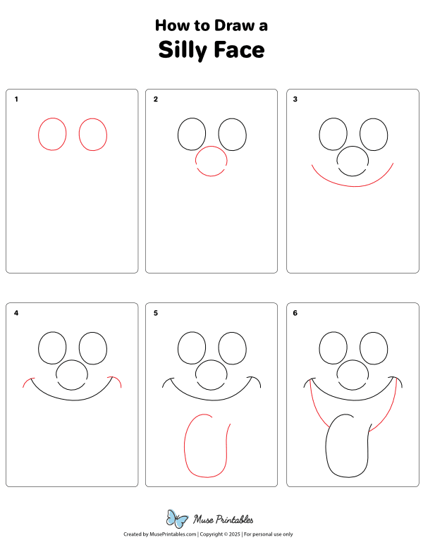 How to Draw a Silly Face - Printable Tutorial