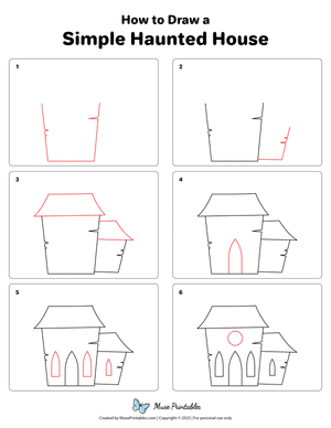 How to Draw a Simple Haunted House