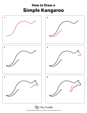 Simple Kangaroo Drawing Tutorial