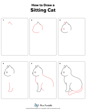 Sitting Cat Drawing Tutorial