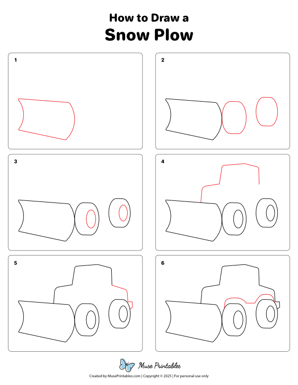 How to Draw a Snow Plow - Printable Tutorial