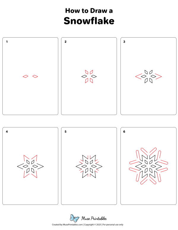 How to Draw a Snowflake - Printable Tutorial