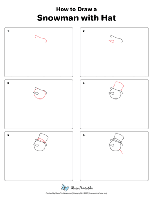 How to Draw a Snowman With Hat