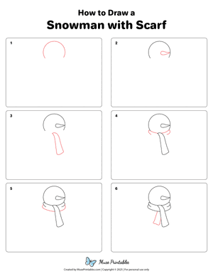 How to Draw a Snowman With Scarf