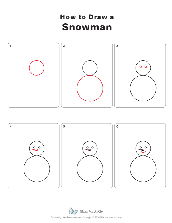 How to Draw a Snowman - Printable Tutorial