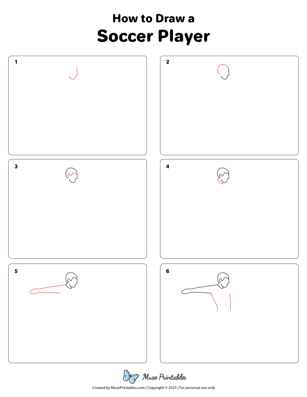 How to Draw a Soccer Player - Printable Tutorial
