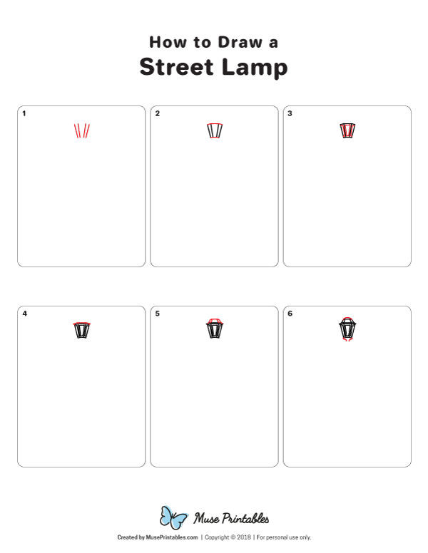 How to Draw a Street Lamp - Printable Tutorial