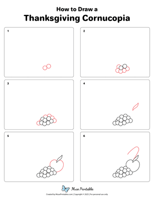 How to Draw a Thanksgiving Cornucopia