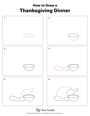 How to Draw a Thanksgiving Dinner